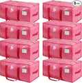 VTSVTS 8 Pack Extra Heavy Duty Large Moving Bags with Comfortable Handle & Strong Zipper,Storage Totes for Space Saving Moving Storage College Supplies Alternative to Moving Box,Pink by VTSVTS
