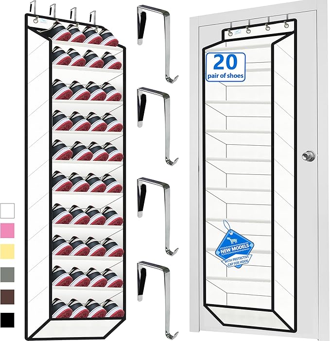 10 Tiers Shoe Organizer for Closet, 20 to 30 Pairs Shoe Rack Door by Zebricolo