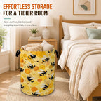 Cute Bee Laundry Basket,Foldable Oxford Laundry Hamper with Handles,Collapsible Clothes Storage Basket for Bedroom,Bathroom,or Laundry Room,20.8 x 16 Inches - Image 6