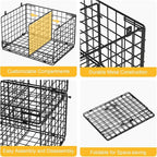 VyGrow 5 Tier Hanging Closet Organizer with Adjustable Dividers, Heavy-Duty Storage Shelves for Clothing, Kitchen, Laundry Room, Extra Large Baskets, 15.7" W x 11.8" D x 51" H, Black - Image 5