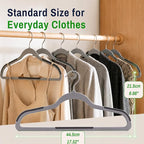 Plastic Hangers 30 Pack, Non-Slip Space-Saving Clothes Hangers, Gray - Image 6