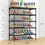 Kitsure Shoe Rack - Non-Woven Shoe Rack Shelf, Shoe Organizer for Closet, Entryway, Garage & Corridor, Stackable Shoe Shelves, 27.5" Wide - 5 Tier, Black | Shoe Organizer for Closet, Entryway, Garage, Stackable Shoe Shelves, college dorm&apartment esse... - Image 2