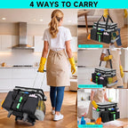 Cleaning Cadddy Bag with Rolling Cart, Large Cleaning Bag with Wheels - Image 6