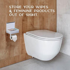 Day Moon™ - Toilet Paper Holder with Shelf - Modern Roll Holder for Bathroom - 1 Pack - Wall Mount - with Storage, White - Image 7