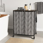WOWLIVE Double Laundry Hamper with Lid, Rolling Laundry Basket with Wheels - Image 2