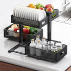 Under Sink Organizer for Bathroom & Kitchen, Under Cabinet Storage Shelf, Bathroom Cabinet Organizer Vanity Drawer Pantry Organization, Multi-Purpose Under Sink Slide Out Storage Shelf - Image 2
