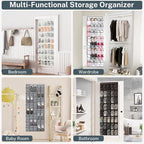 40-Pocket Over the Door Shoe Organizer - Large Mesh Pocket Hanging Shoe Organizer,Behind the Door Shoes Storage Holder Hanger (Coffee color) - Image 7