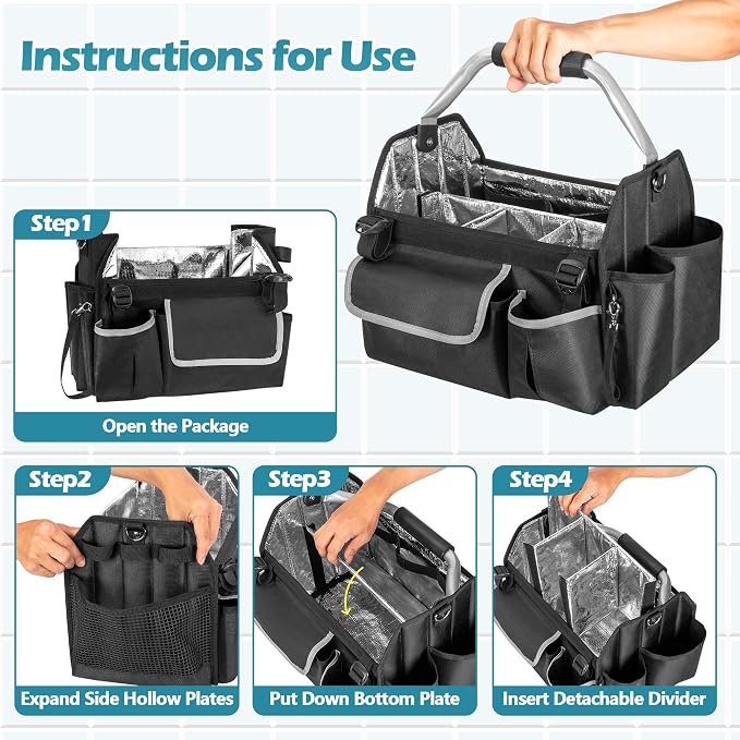 HODRANT Wearable Cleaning Caddy Organizer with Divider & Support Pad - Image 4