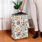 efluky Slim Laundry Hamper with Wheels, Rolling Laundry Basket for Clothes, Small Laundry Basket for Bedroom, Dorm and Laundry Room, 60L (12.7 Gallons) Floral - Image 4