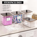 HomePekite Laundry Pods Storage Container, Clear Acrylic Laundry Room Organization and Storage ,Detergent Powder Container,with Wooden Lids & Labels, 3+1 Pack（Black） - Image 4