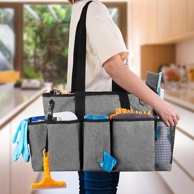 LoDrid Professional Cleaning Tote Caddy for Cleaning Supply, Gray - Image 2
