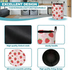 Laundry Basket,Pink Strawberry Foldable Clothes Hamper with Handles,Cute Flower Waterproof Oxford Cloth Storage Organizer for Bedroom Bathroom College Dorm,16" x 20" - Image 6