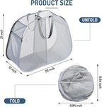 Seiritex Mesh Popup Laundry Hamper 2 Compartment, Collapsible Laundry Sorter Basket Foldable Hamper for Clothes, College Dorm, Travel (Gray) - Image 4