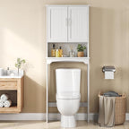 Yaheetech Over the Toilet Storage Cabinet, Bathroom Organizer, White - Image 2