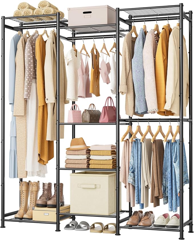 HOMIDEC Wardrobe Closet, 4 Hanging Spaces Portable Clothes Rack by DecorateYourHome