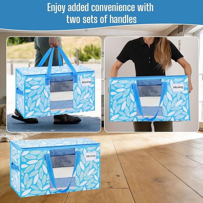 VENO Moving Bags, Wide Open Top, Clear Window, Spring Breeze, 8 Pack - Image 5