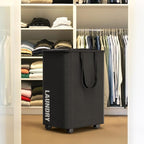 Simple Houseware Large 82L Laundry Basket with Wheels and Handles, Black - Image 6