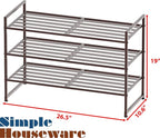 Simple Houseware 3-Tier Stackable Metal Panel Shoe Rack, Bronze - Image 3