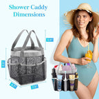 Lifewit Mesh Shower Caddy Portable for College Dorm Room Essentials with 7 Pockets, Freestanding Hanging Organizer Basket, Quick Dry Tote Bag for Camping, Bathroom, Beach, Travel, 1 Pack, Grey - Image 4