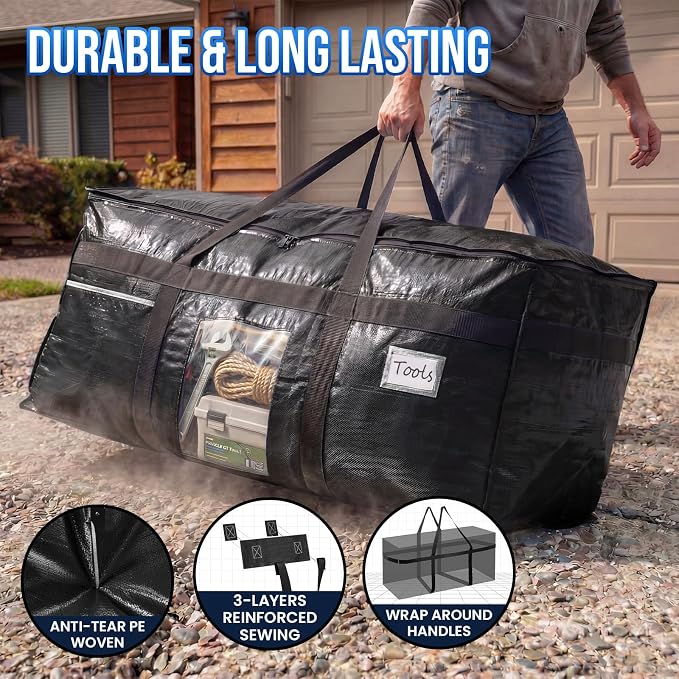 TAILI 1 Pack XXL Storage Bags with Visible Window and Handy Pocket,Black - Image 8