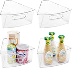 Oubonun Lazy Susan Cabinet Organizer Bins for Kitchen 4 Pack, 1/8 Wedge by Oubonun