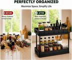 2 Pack Under Sink Organizer, Pull-Out Cabinet Storage Organizers for Bathroom & Kitchen, Multi-Purpose Under Counter Shelf Rack for Cleaning Supplies, Bottles & Toiletries, Cabinet Organizer-Black - Image 5