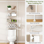 ALLZONE Adjustable Over The Toilet Storage Shelf, 4-Tier Ample Bathroom Organizer and Storage, Tension Mounted Above Toilet Storages Cabinet for Versatility, Fits 66-113 Inch Heights, White - Image 4