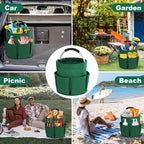 Cleaning Caddy with Handle, Cleaning Products Organiser, 17L Foldable Storage Basket, Cleaning Caddy Organiser, Portable Multi Cleaning Bucket Bag for Home, Garden (Green) - Image 7
