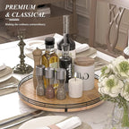 AMH 16-Inch Farmhouse Oak Lazy Susan Organizer for Table and Cabinet - Image 3