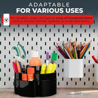 Masirs Small 360 Rotating Makeup Organizer, 5 Compartments, Round Black - Image 5