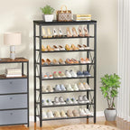 8 Tier Shoe Rack for Closet, Tall Shoe Storage for 32 Pairs, Adjustable Shoe Organizer for Front Door Entrance Bedroom Garage, Black - Image 7
