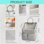 2 Pack Wall Hanging Storage Bag,Wall Hanging Organizer with Pockets, Hanging storage basket for Dormitory Bathroom Bedroom (Grey-upgraded) - Image 2