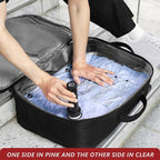 Travel Vacuum Bags for Clothing with Cordless Pump 24 Combo, Pink | Compression Packing Cubes Organizer Storage for Luggage Suitcase, Space Saver Seal Bags for Vacation Cruise - Image 5