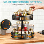 2 Tier Lazy Susan Organizer - 360° Rotating Spice Rack - Image 2
