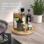 AMH 10-Inch Farmhouse Oak Lazy Susan Cabinet Organizer - Image 3
