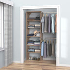 ClosetMaid SuiteSymphony Wood Closet Organizer Starter Kit with Tower and 3 Hang Rods, Shelves, Adjustable, Fits Spaces 5 – 10 ft. Wide, Natural Gray - Image 9