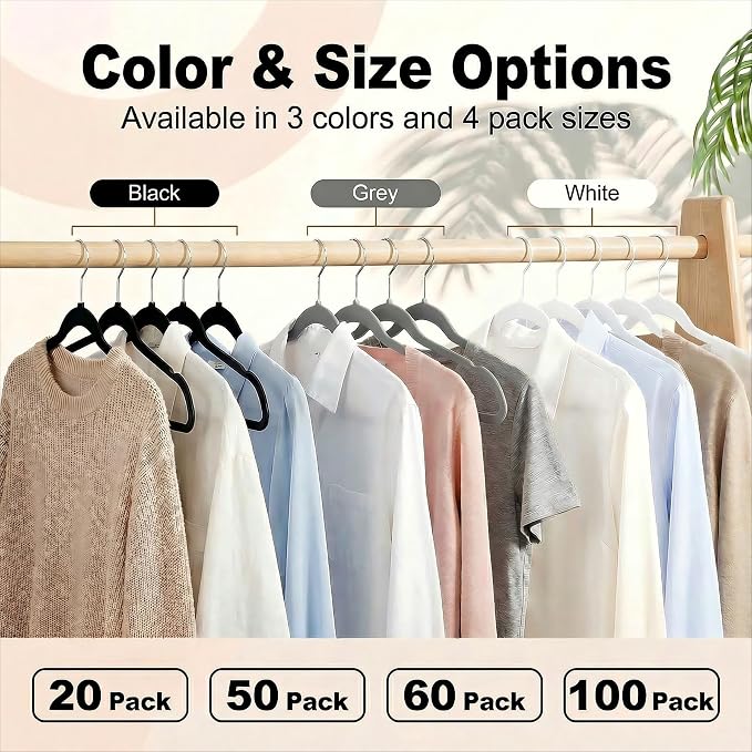 HOUSE DAY Black Plastic Hangers 20 Pack - Ultra-Thin Heavy Duty Non-Velvet - Image 9