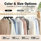 HOUSE DAY Grey Plastic Hangers 20 Pack - Ultra-Thin Heavy Duty Non-Velvet - Image 9