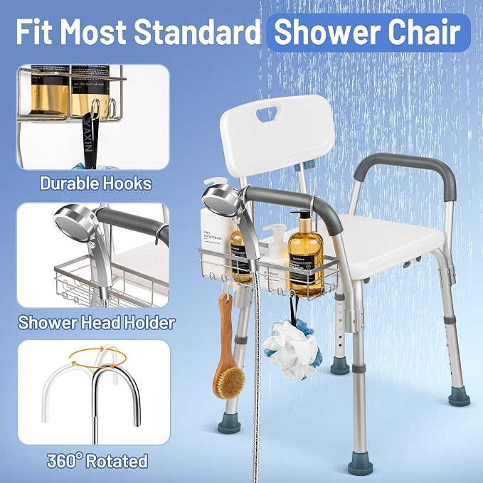 YUOROS 304 Stainless Steel Shower Caddy for Shower Chair - Image 7