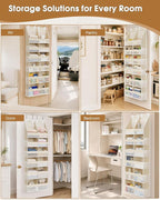 Criusia Over the Door Organizer, Extra Large 12 Compartments Closet Hanging Storage with 14 Mesh Pockets, 85lbs Capacity Behind the Door Storage for Baby Nursery, Bathroom, Bedroom, and Dorm, Beige - Image 7