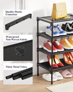 Kitsure Shoe Rack - Non-Woven Shoe Rack Shelf, Shoe Organizer for Closet, Entryway, Garage & Corridor, Stackable Shoe Shelves, X-Large, Black | Shoe Organizer for Closet, Entryway, Garage, Stackable Shoe Shelves, college dorm&apartment essentials - Image 4