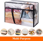 Lifewit 60L Clear Clothes Storage Bags,Plastic Foldable Blanket Storage Bag | 20 Pack Vinyl Foldable Moving Bags with Zipper, Closet Organizers and Storage Containers for Bedding, Duvet, Comforter - Image 4