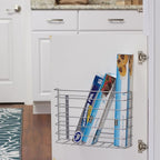 Household Essentials Tall Door Mount Cabinet Organizer with Steel Wire Frame in Nickel Powder Finish, Silver - Image 5