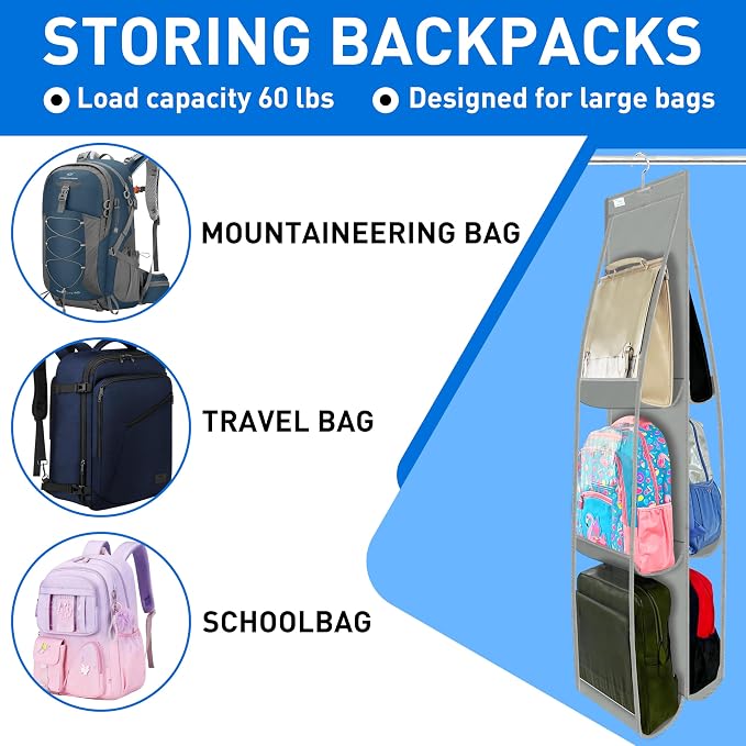 Purse Organizer for Closet, Heavy Duty Hanging Handbag Storage - Image 5