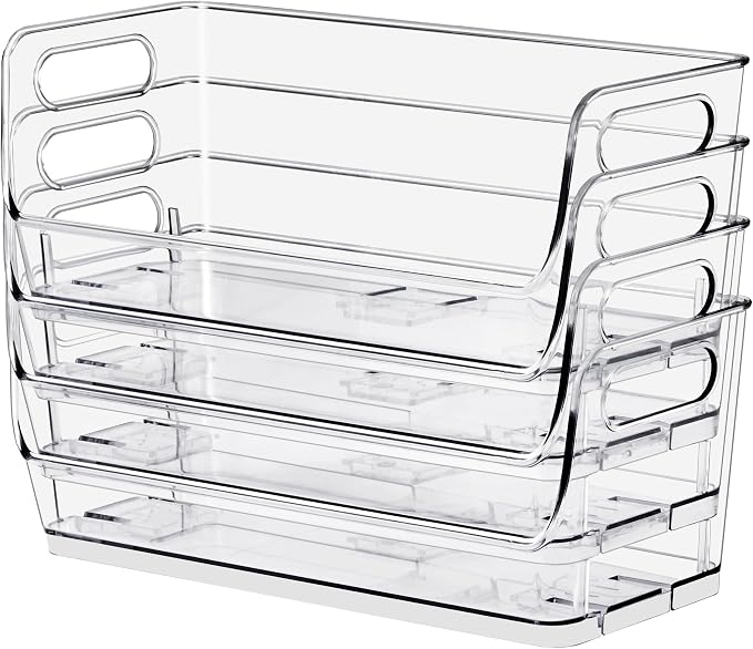 Sorbus Clear Pantry Organizer with Stackable Storage Bins, Open Front - Image 3