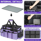 Cleaning Caddy Bag,Extra Large Cleaning Supplies Organizer with Handle for Housekeepers,Purple - Image 2