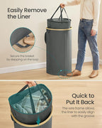 SONGMICS Laundry Hamper with Lid, 90L Laundry Basket, Removable Liner Bag - Image 4