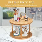 Bamboo Turntable Lazy Susan Rotating Spice Rack (10" Inches) - 2 Tier Spice Rack Organizer for Kitchen Cabinets, Pantry Storage - Durable, Easy Access, Space-Saving Design for Home Organization - Image 6