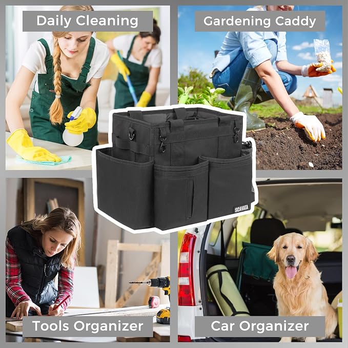SCAVATA Compact Wearable Cleaning Caddy with Handle & Shoulder Straps - Image 7