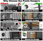 Pants Hangers Space Saving - 4 PCS Closet Organizer and Storage Jean Hangers, Stainless Steel Anti-Slip Clothes Hanger Scarf Holder Pants for Jeans Leggings Trousers Rack for Back to School, Black - Image 4